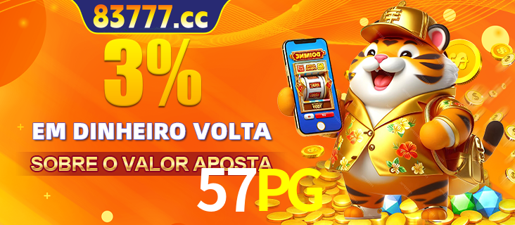 Promoção para baixar e instalar o aplicativo do cassino 57PG. O banner oferece uma recompensa de R1aR1aR8, com a imagem de uma cobra sobre moedas de ouro.